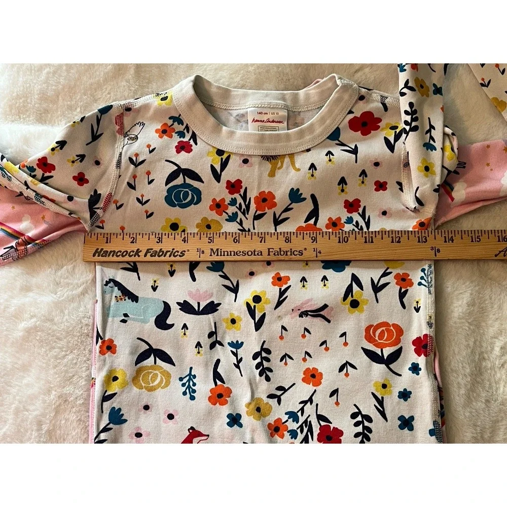 Hanna‎ Andersson Pajama Set * Bundle of 2* Unicorns Floral Woodland Girl Size 10